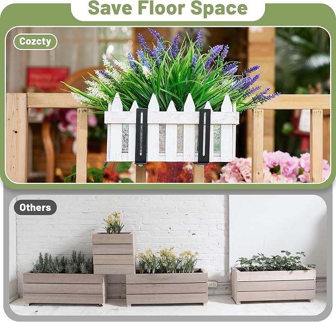 4 Pack Window Box Brackets, No Drill Adjustable Planter Box Brackets, Heavy - Image 5