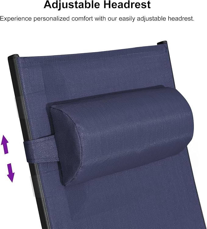 PURPLE LEAF Patio Oversized Chaise Lounge Chair Set - Image 8