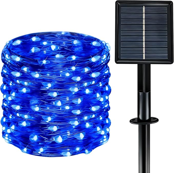 Solar String Lights Outdoor Waterproof 33ft 100LED 8 Modes Twinkle Lights Solar by Yaafen