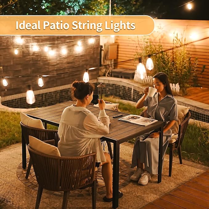 Outdoor String Lights with Remote, 50ft 25 Bulbs Low Voltage Patio Lights - Image 3