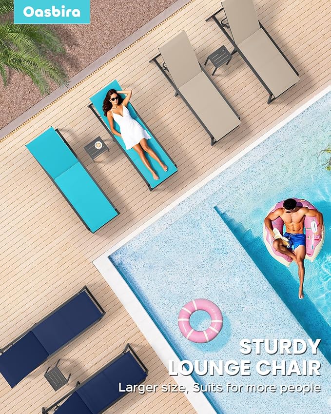 Aluminum Pool Lounge Chairs Set of 2 - Image 8