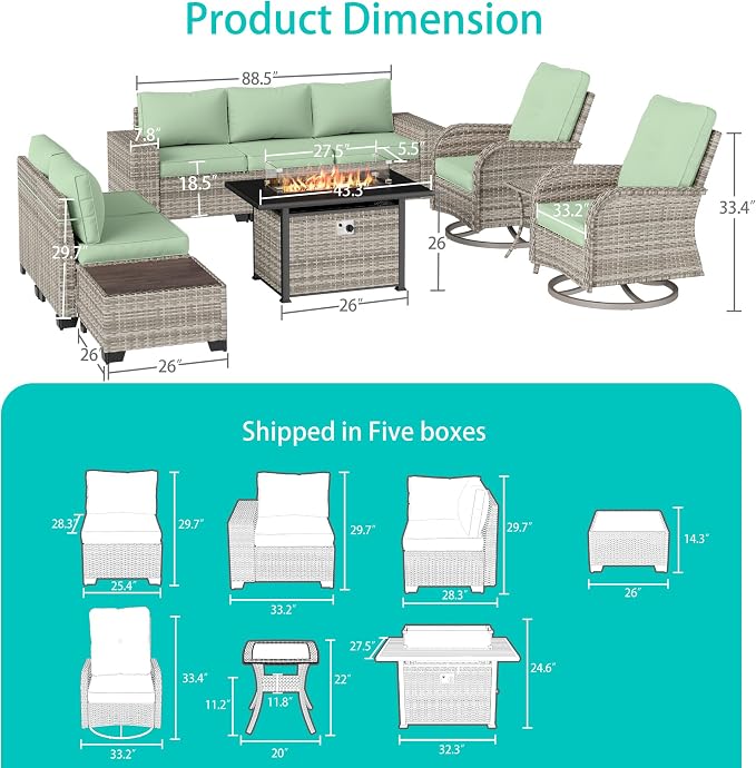 10-Piece Outdoor Patio Furniture Set - Image 3
