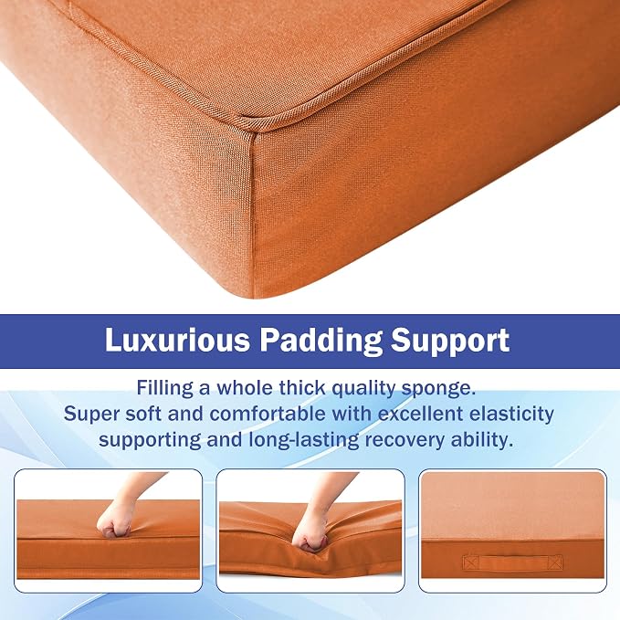 Patio Chair Cushions, 18.5" x 16" x 3" Outdoor Chair Cushions Set of 4 - Image 4