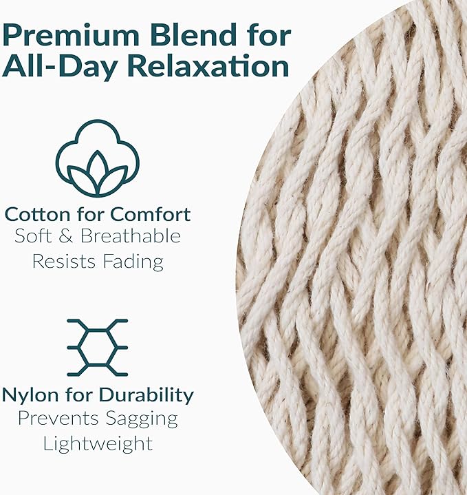 Sunnydaze Handwoven XXL Thick Cord Mayan Double Hammock - Image 3