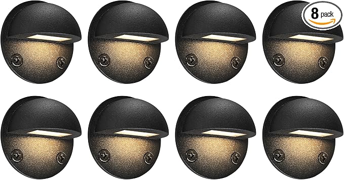 GKOLED 8-Pack Low Voltage LED Deck Lights, Mini Size Eyelid Step Lights by GKOLED