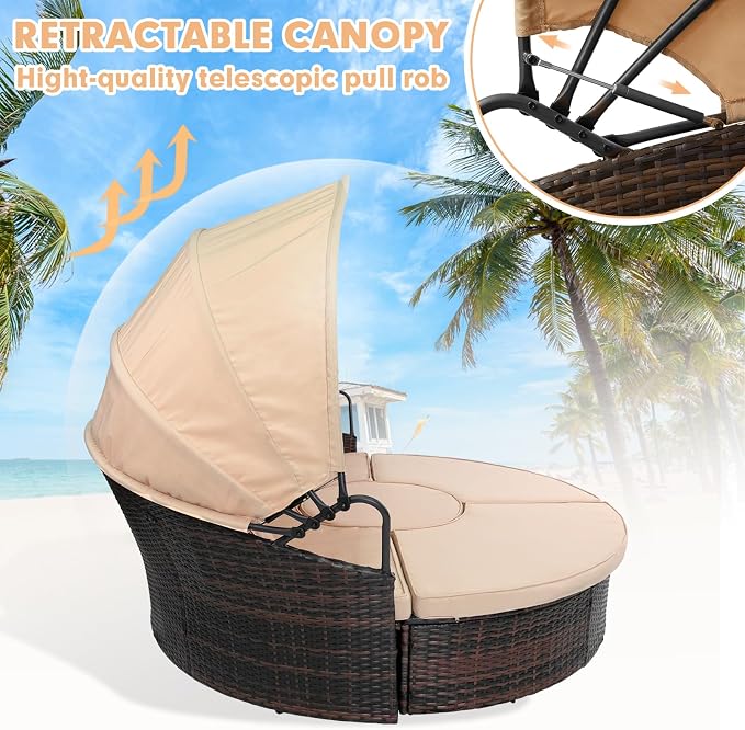 SUNCROWN Outdoor Patio Round Daybed - Image 7