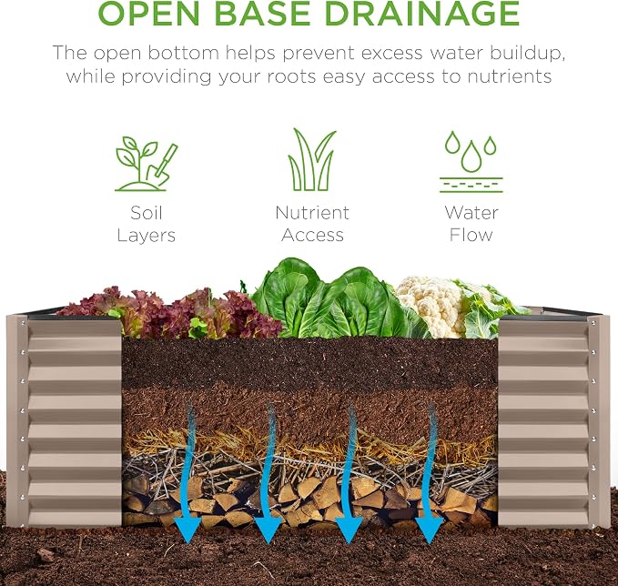 Best Choice Products 4x2x2ft Outdoor Metal Raised Garden Bed, Deep Root Planter - Image 3