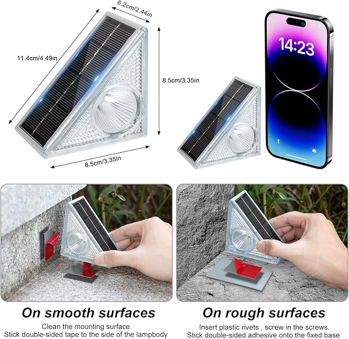Ellasay Stair Lights Outdoor 16 Pack, 10 Color Modes Solar Step Lights - Image 7