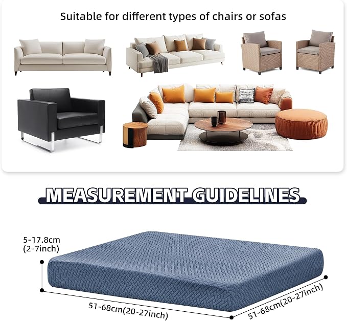 8Pcs Patio Cushion Covers, Outdoor Cushions Covers, Stretch Cushion Covers - Image 2