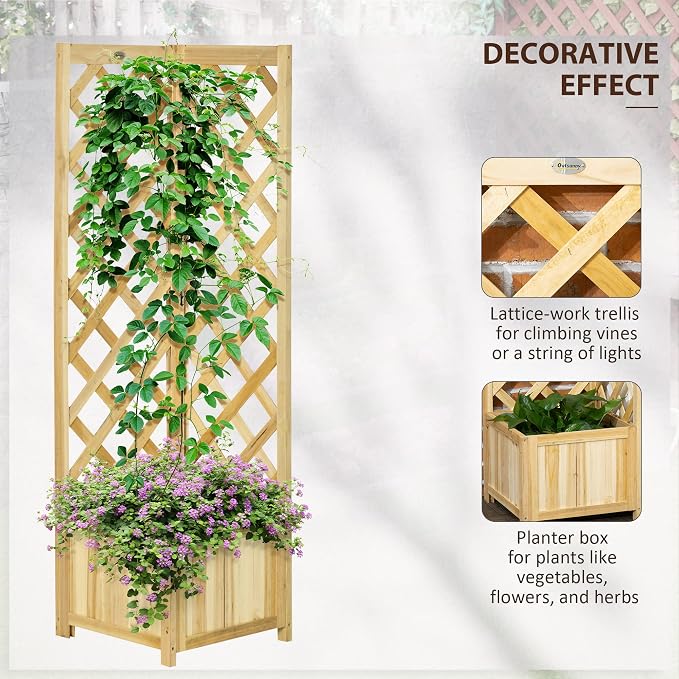 Outsunny Wooden Raised Garden Bed - Image 3