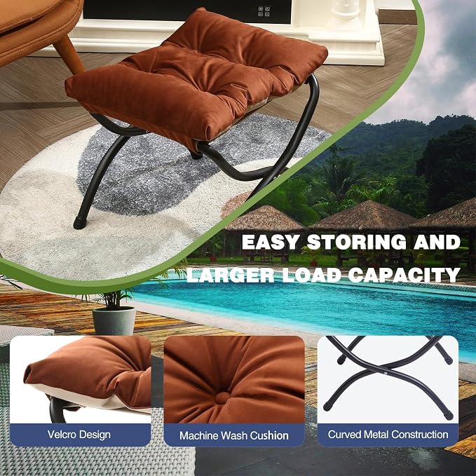 15" Foldable Foot Stool Ottoman - Image 3