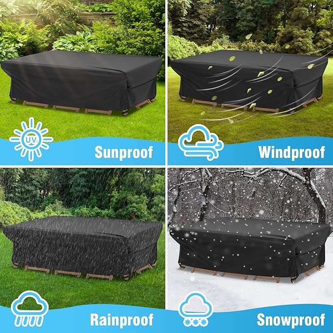Velway Patio Furniture Cover Outdoor, Waterproof Rectangular Patio Table Chair - Image 6