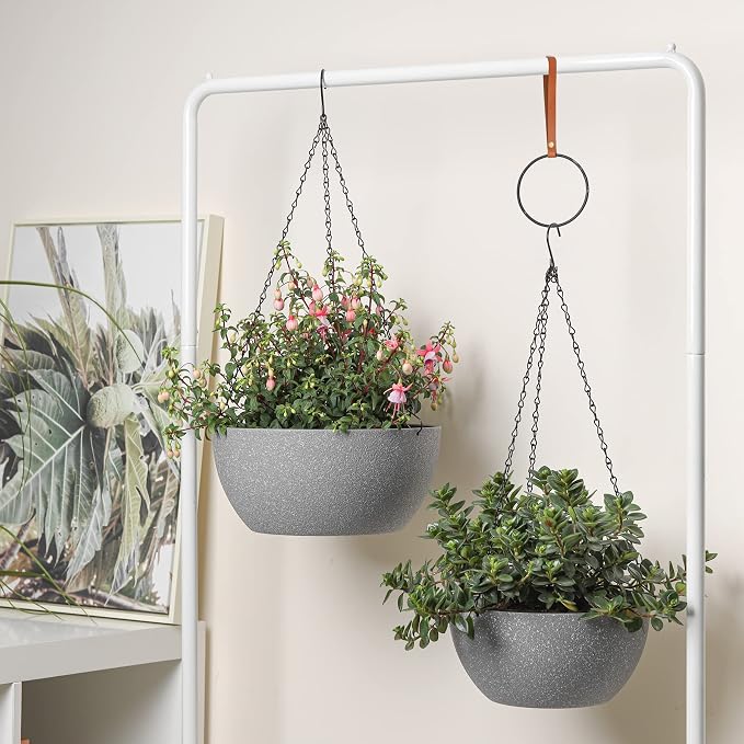 T4U Hanging Planters for Indoor Plants, 10 Inch Hanging Planter Outdoor 2 Pack - Image 8