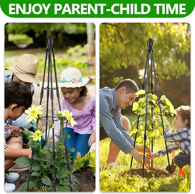 2 Pack Garden Trellis for Climbing Plants, Garden Trellis Rustproof Plastic - Image 5