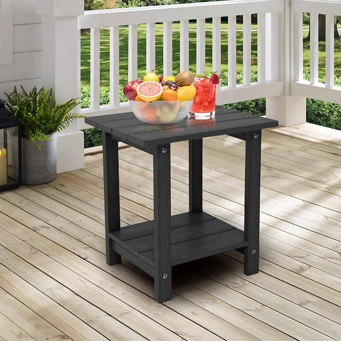 Melucivi Weather Resistant Outdoor Side Table, Double Small Adirondack Side - Image 2