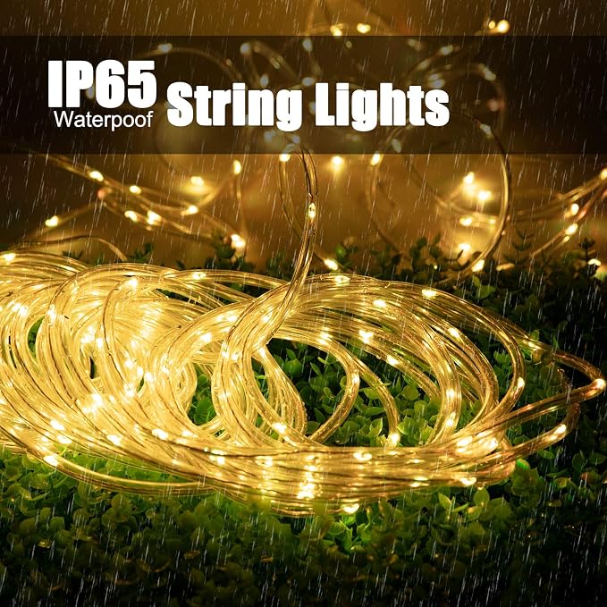 Solar Rope String Lights Outdoor 72Ft 200 Led Waterproof Solar Powered Fairy - Image 2