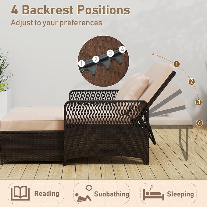 RELAX4LIFE Wicker Patio Outdoor Daybed - Image 4