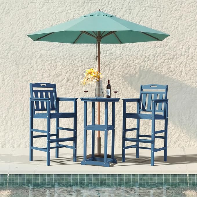 Ciokea Heavy Duty Bar Height Chair, 380lbs Outdoor Adirondack Tall Bar Chair - Image 9