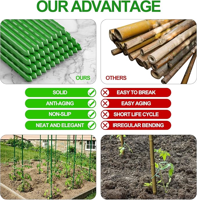 WAENLIR Garden Stakes 48 inch 4ft Sturdy Tomato Stakes, Plant Stakes - Image 6