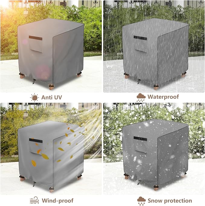 okcool Patio Wicker Side Table Cover, Waterproof Square Patio Small Side Table - Image 6