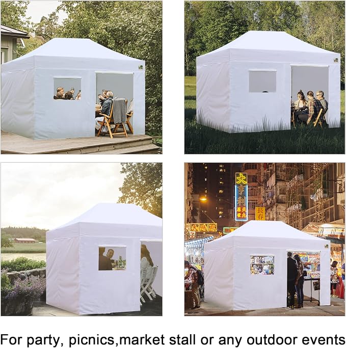 Eurmax USA Full Zippered Walls for 10 x 15 Easy Pop Up Canopy Tent, Enclosure - Image 7