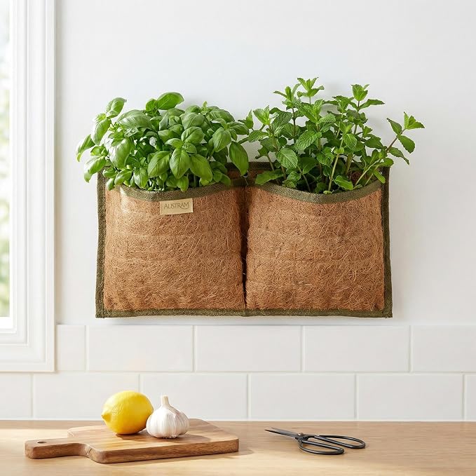 Wall Hanging Planter, 2 Pocket, Hanging herb Planter, wall Mounted Plant Holder - Image 5