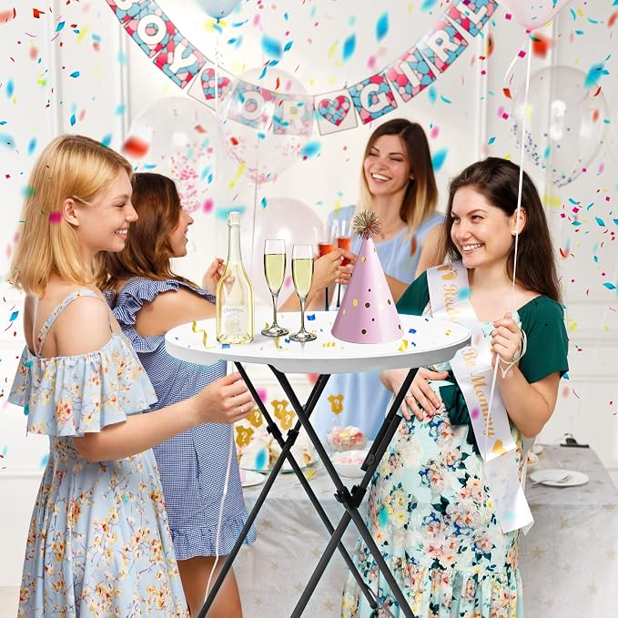 GUAGUA 32" Round Plastic Folding High Top Table - Image 4