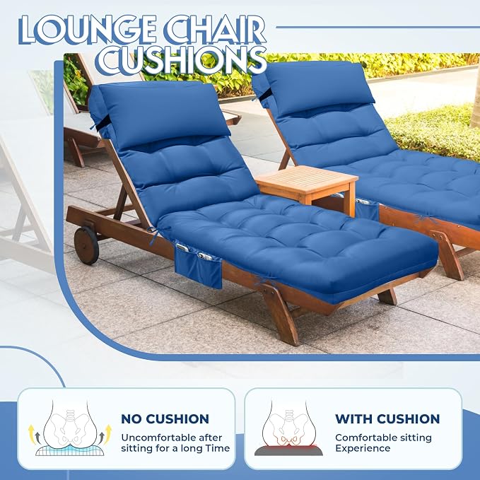 Outdoor Chaise Lounge Cushion, Waterproof Lounge Chair Cushion - Image 6
