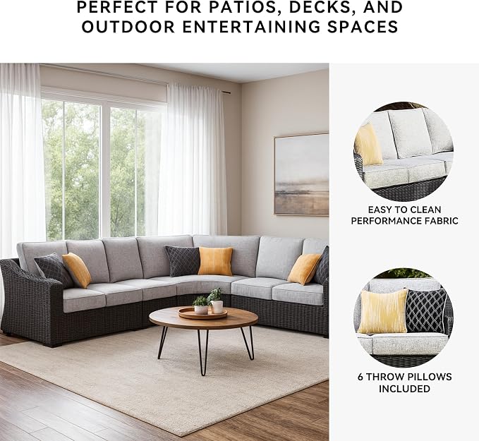 Signature Design by Ashley Beachcroft Curved Modern 4-Piece Outdoor Sectional - Image 5