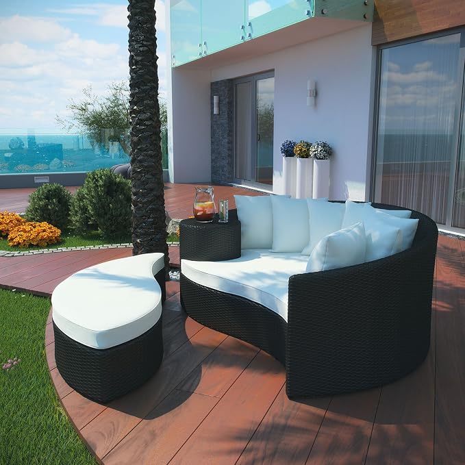 Modway Taiji Outdoor Patio Daybed in Espresso White - Image 5