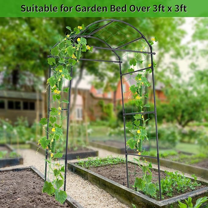 Cucumber Trellis, 6.7ft Tall Garden Arch Trellis - Image 4