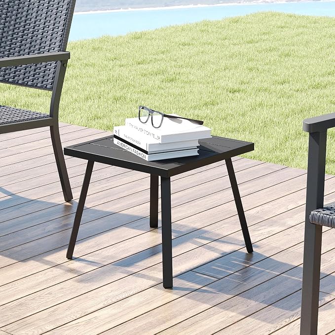 C-Hopetree Small Metal Outdoor Coffee Side Table - Image 3