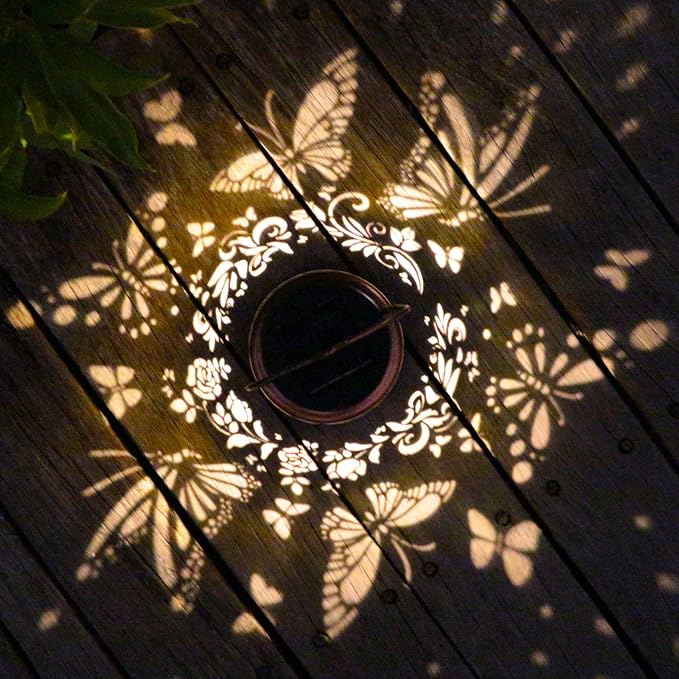 2 Pack Solar Butterfly Lanterns Outdoor Hanging Decor Lantern, Waterproof - Image 3