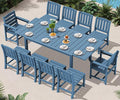 SERWALL 11-Piece Outdoor Dining Set, All Weather HDPE Outdoor Furniture Set by SERWALL