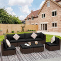 NICESOUL 8 Seater Modern Outdoor Seating Group, Plus Size Big Wicker Patio by NICESOUL