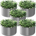5 Pack 2x2FT Round Corrugated Galvanized Steel Raised Garden Bed Outdoor by CATMANOR
