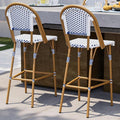 ONBRILL French Bar Stool Set of 2, Wicker Bar Height Stool 29" by ONBRILL