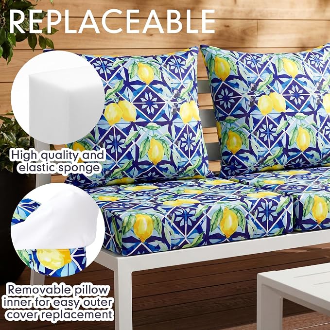 Hoteam 4 Set Outdoor Chair Patio Cushions 20 x 20 Inch Deep Seat Waterproof - Image 5