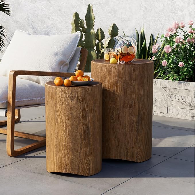 COSIEST Concrete Side Table, Decorative Garden Stools - Image 4