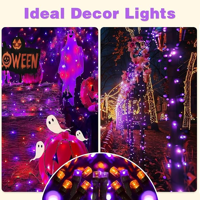 2-Pack Solar String Lights, 78Ft Extra-Long 200 LED Waterproof Solar Halloween - Image 2
