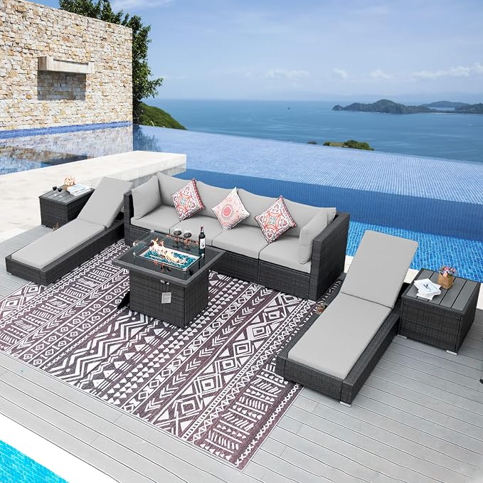 NICESOUL 9 Piece Outdoor Patio Furniture Set by NICESOUL