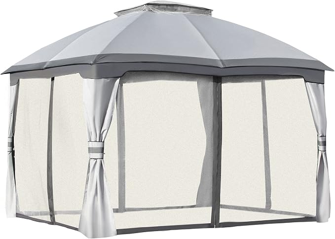 Outsunny 10' x 12' Outdoor Gazebo, Patio Gazebo Canopy Shelter w/Double Vented by Outsunny