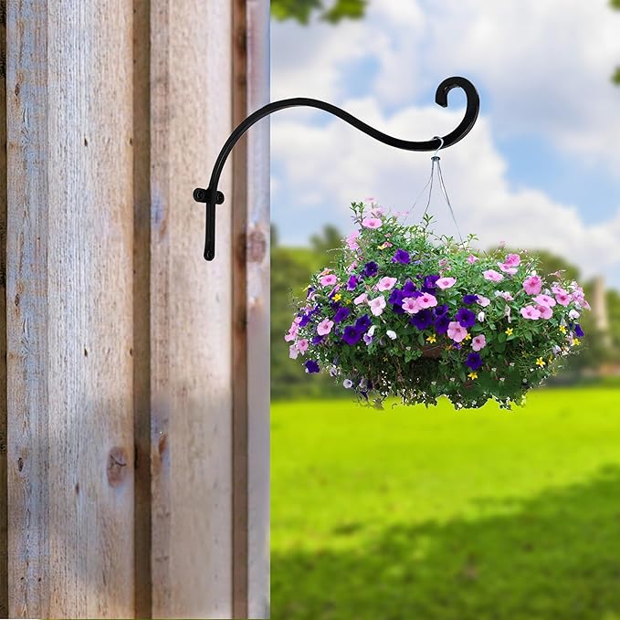 Hourleey 4 Pack Plant Hanger Outdoor, 12 Inch Heavy-Duty Hanging Plant Hook - Image 3