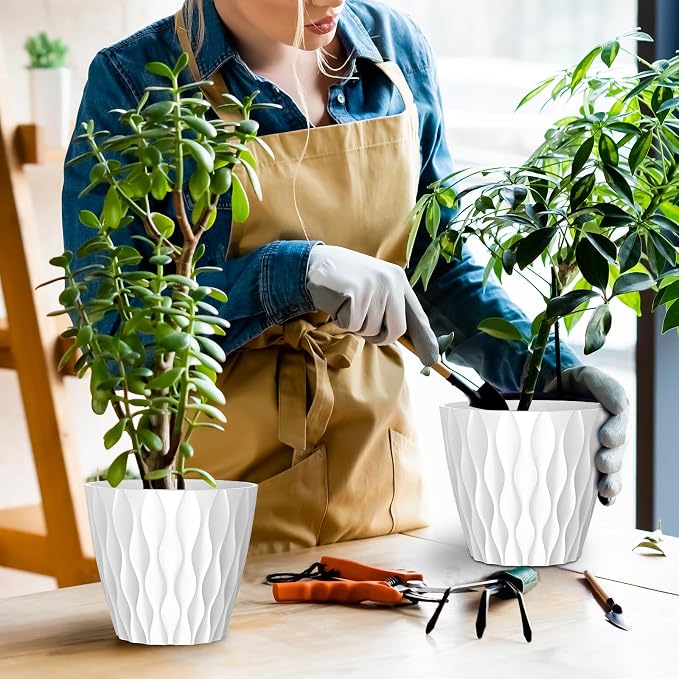 6 Pack 7 Inch Indoor Plant Pots - Image 7