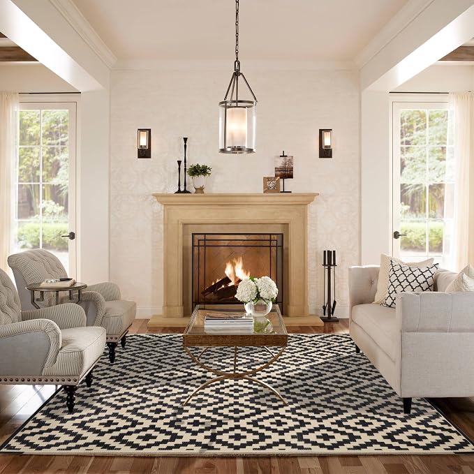 SAND MINE Waterproof Outdoor Rug 8x8 ft, Plastic Reversible Rug, Modern Area Rug - Image 5