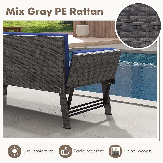 Tangkula Outdoor Convertible Sofa Daybed - Image 8