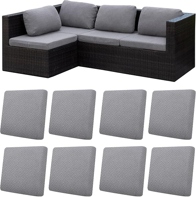 8Pcs Patio Cushion Covers, Outdoor Cushions Covers, Stretch Cushion Covers by Unknown