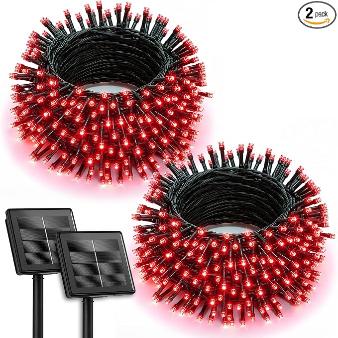 Brightown 2 Pack Solar String Lights Outdoor, Total 144Ft 400 LED Twinkle Fairy by Brightown