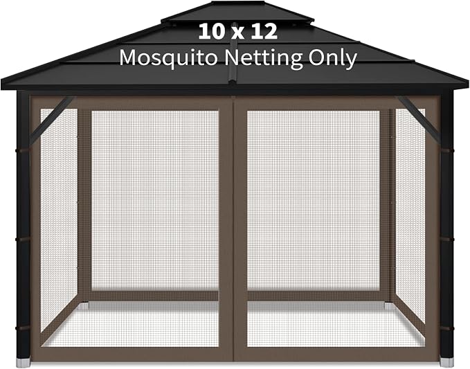 Gazebo Replacement Mosquito Netting Outdoor Universal Gazebo Canopy 4-Panels by Iheqard
