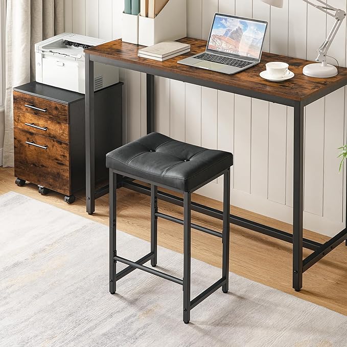 HOOBRO Bar Stools, 25.4" Saddle Stools - Image 5
